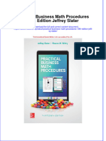 Practical Business Math Procedures 13Th Edition Jeffrey Slater Download PDF Chapter