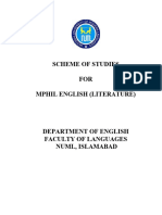 Course Outline - MPhil English Literature Program