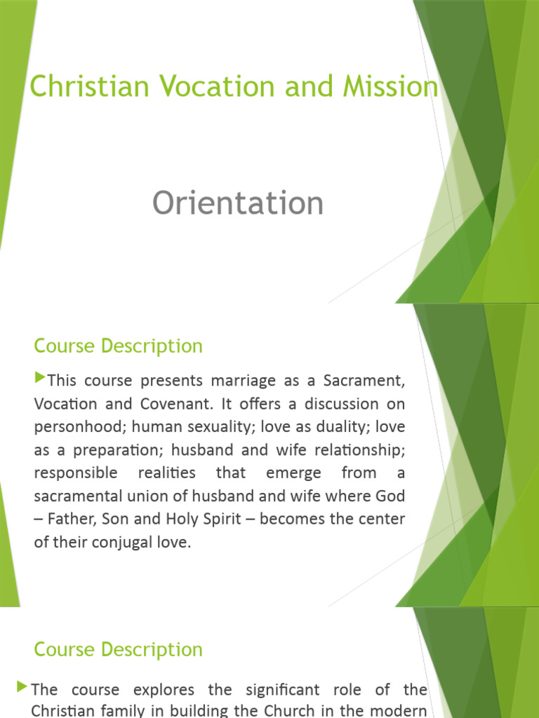 Christian Vocation and Mission | Download Free PDF | Marriage | Human ...