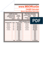 CAGR Calculator Template