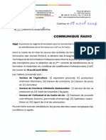 Communiqué - Inscription - CQP - 2ècohorte PRODIJ