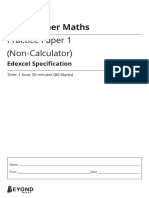 GCSE Higher Maths Practice Paper 1 (Non-Calculator)