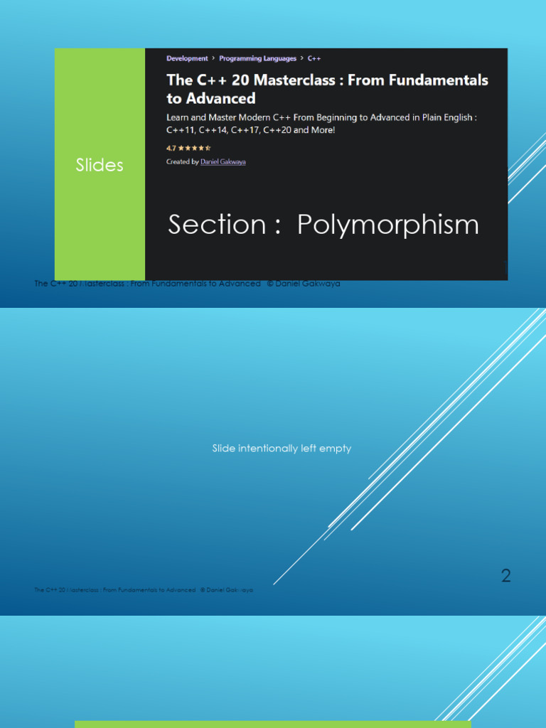 C++ Polymorphism Overview by Gakwaya | PDF | C++ | Class (Computer ...
