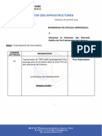 Bordereau N°082 DMP Transmission TDR Aménagement Passage PTU