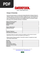 Transfer of Ownership Form Alarms