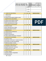 Check List de Equipo de Protección Personal Imprimir