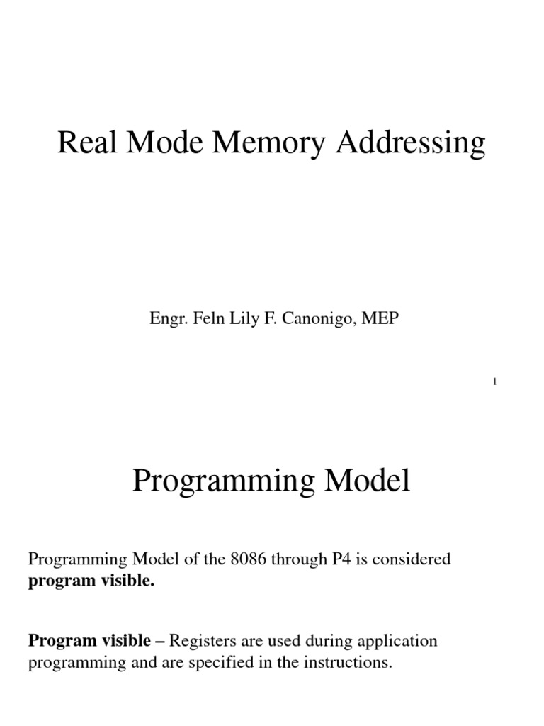 Microprocess Architecture Real Mode Addressing | PDF | Computer ...