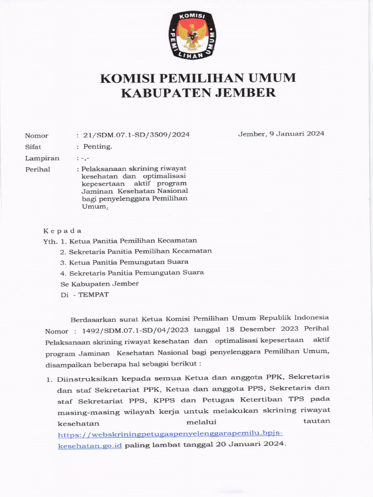 Pelaksanaaan Screening Bpjs | PDF