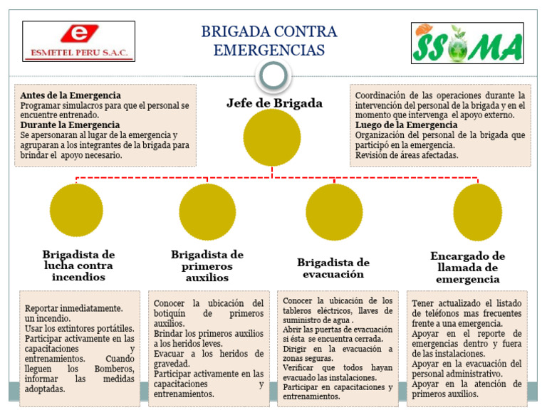 Funciones de la Brigada de Emergencia | PDF | Primeros auxilios