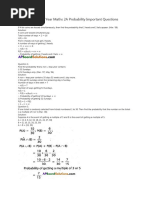 Maths 2A Probability Important Questions