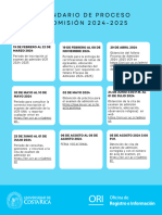 Calendario de Proceso D E A D M I S I Ó N 2 0 2 4 - 2 0 2 5