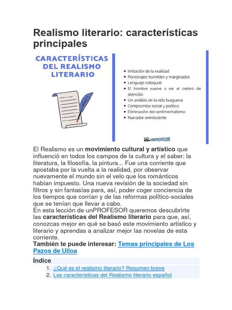 El Realismo | PDF | Realismo literario | Novelas