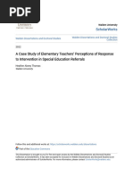 A Case Study of Elementary Teachers - Perceptions of Response To I