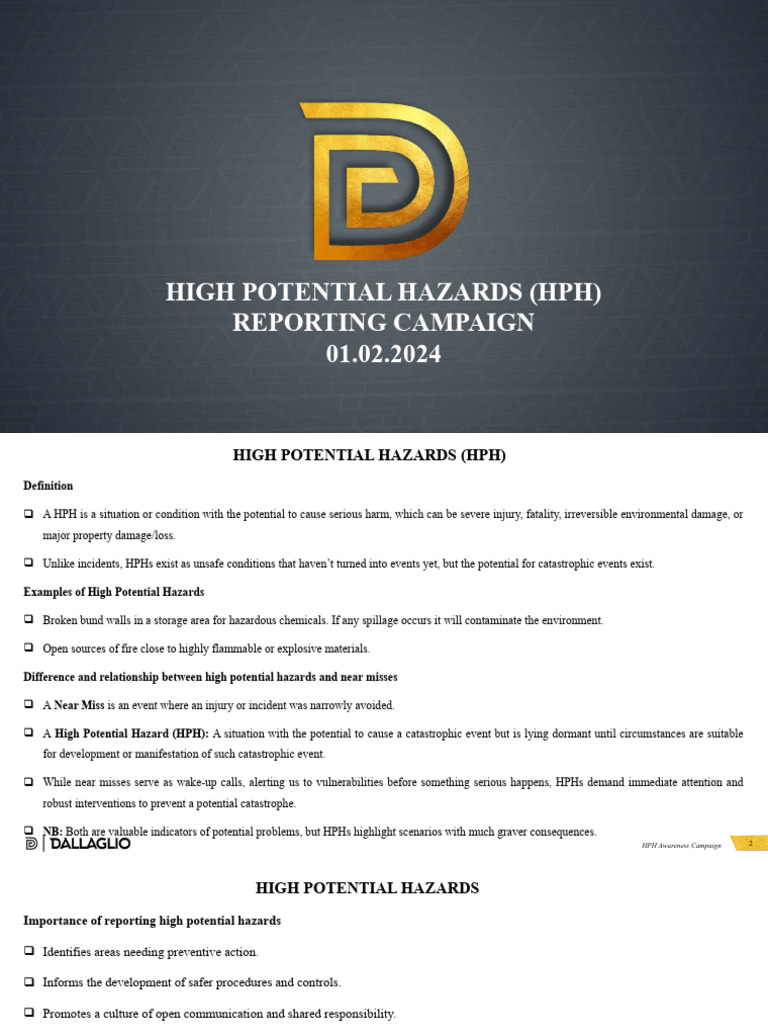 High Potential Hazards Awareness | Download Free PDF | Hazards ...