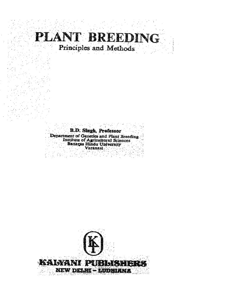 B D Singh Plant Breeding Pdf