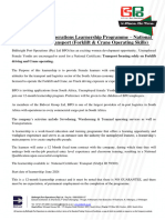 Learnership Advert - National Certificate in Transport (Forklift & Crane) 2024