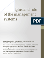 The Origins and Role of The Management Systems (Autosaved)