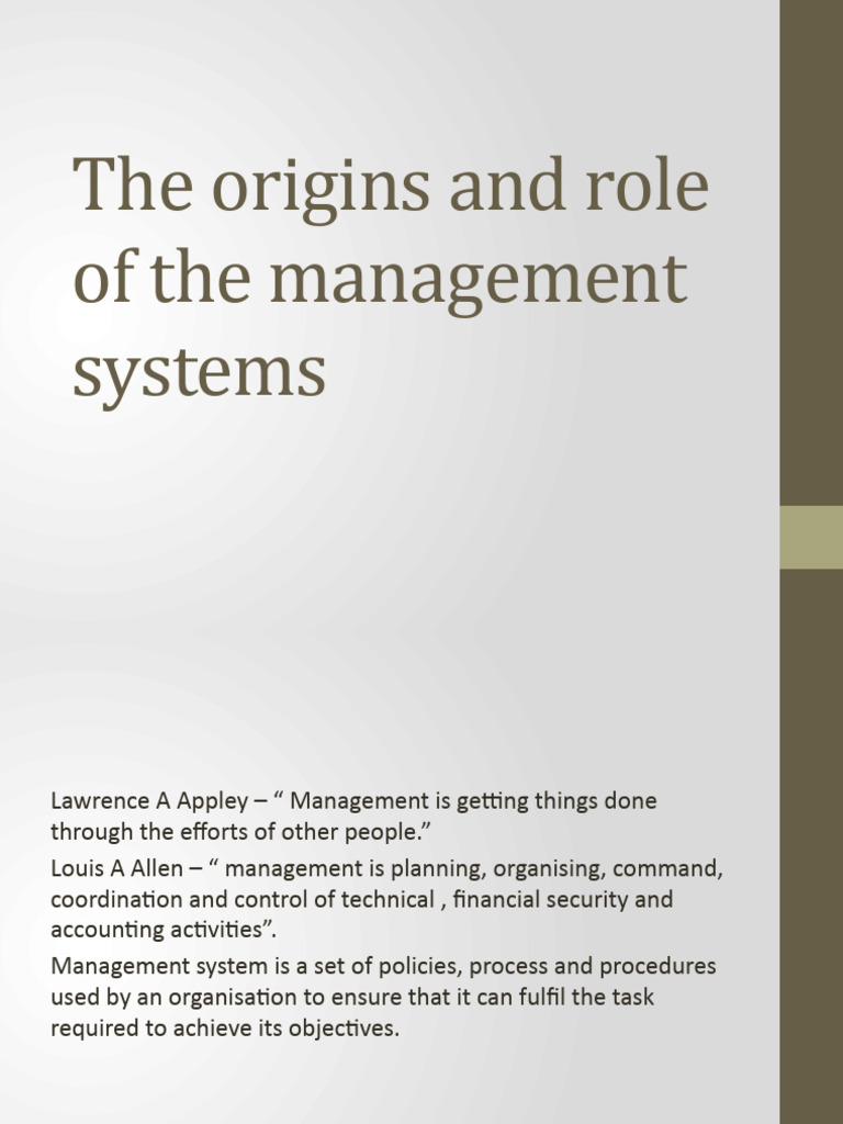 History and Evolution of Management Systems | PDF