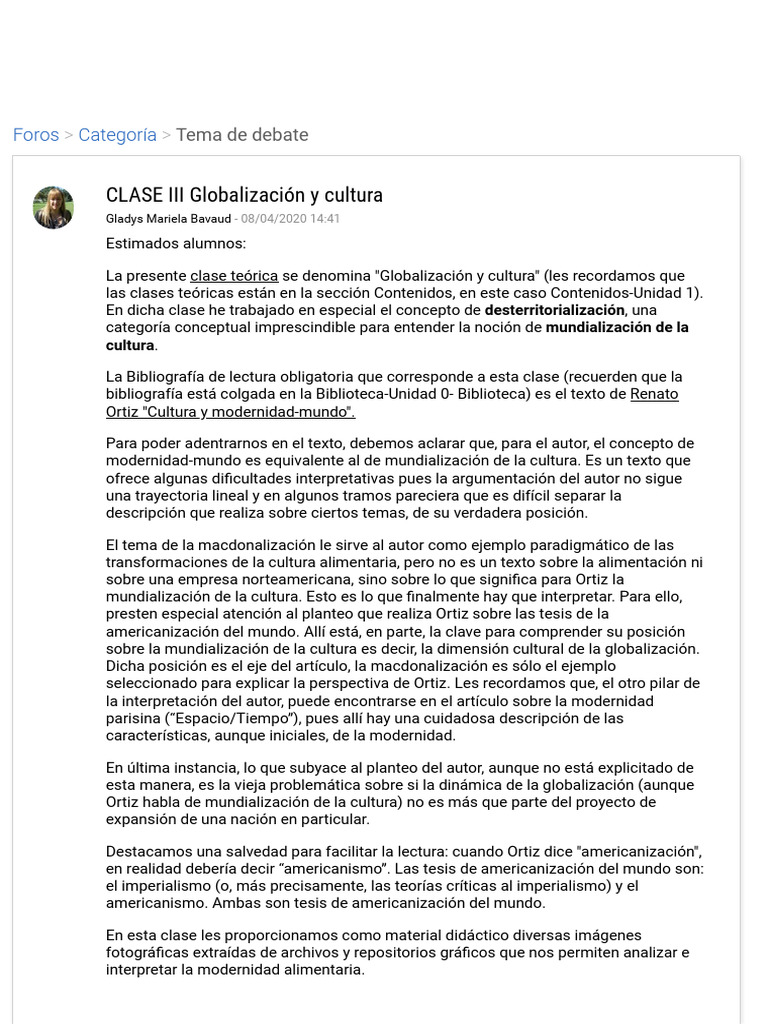 Clase Iii Globalización Y Cultura Pdf Sociedad Globalización