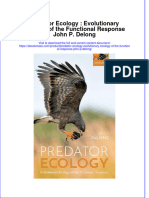 Predator Ecology Evolutionary Ecology of The Functional Response John P Delong Download PDF Chapter
