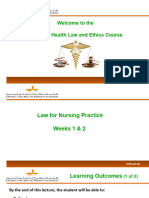 WEEK 1 & 2-Law For Nursing Practice