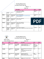 Lesson plans week 3February 19-23