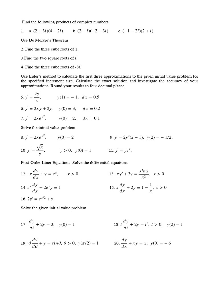 Complex Numbers and Differential Equations | PDF | Applied Mathematics ...