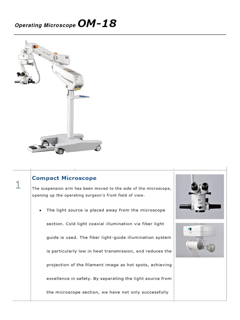 Operating Microscope OM-18 1 Compact Microscope | Download Free PDF ...