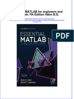 Essential Matlab For Engineers and Scientists 7Th Edition Hahn B D Full Chapter