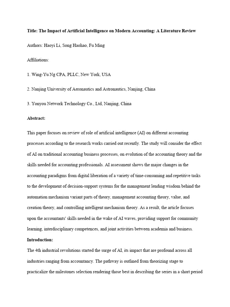AI's Transformative Role in Accounting | PDF | Artificial Intelligence ...