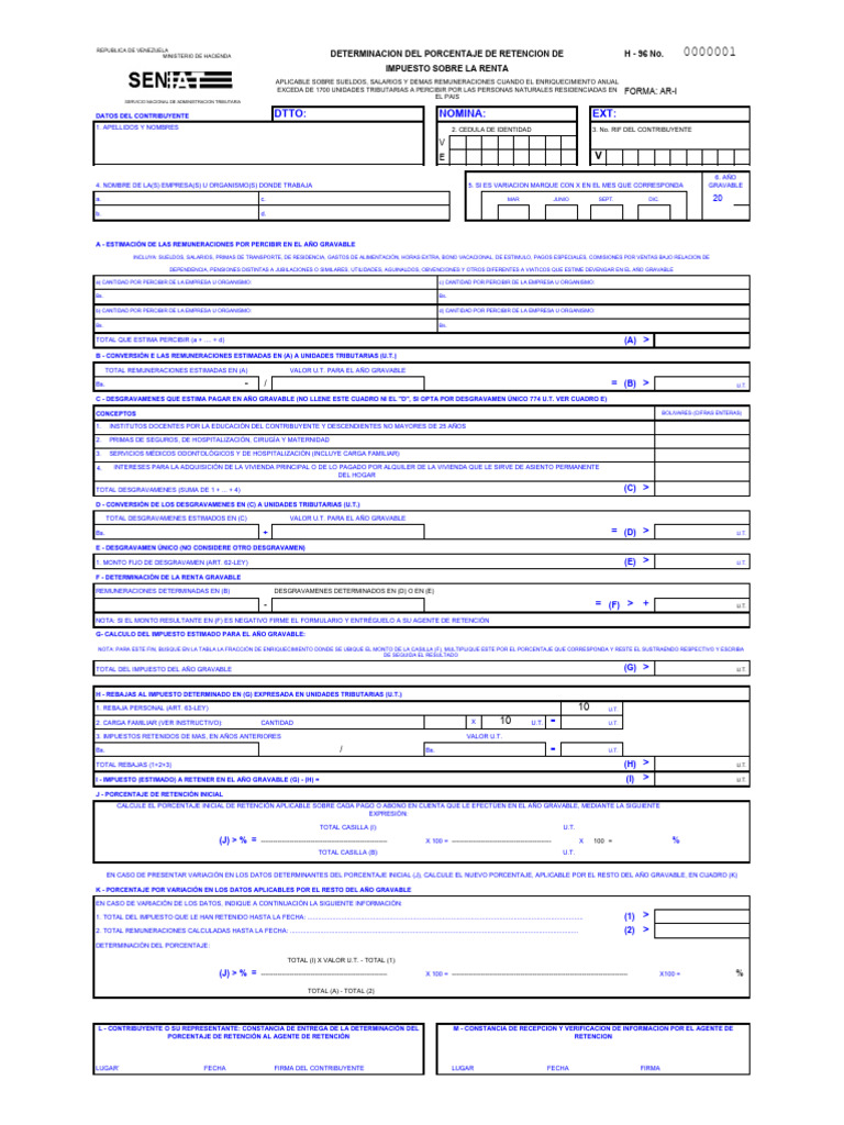 Formato_ARI | PDF | Impuestos | Porcentaje