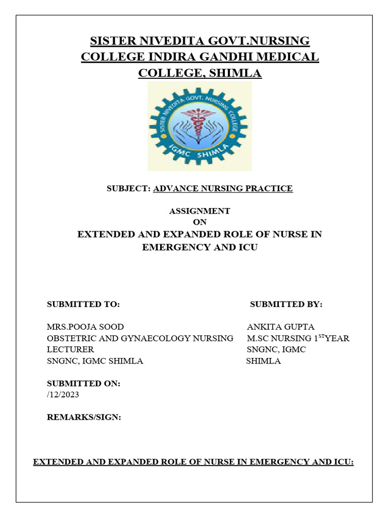 Expanded Nursing Roles in Emergency Care | PDF | Nursing | Palliative Care
