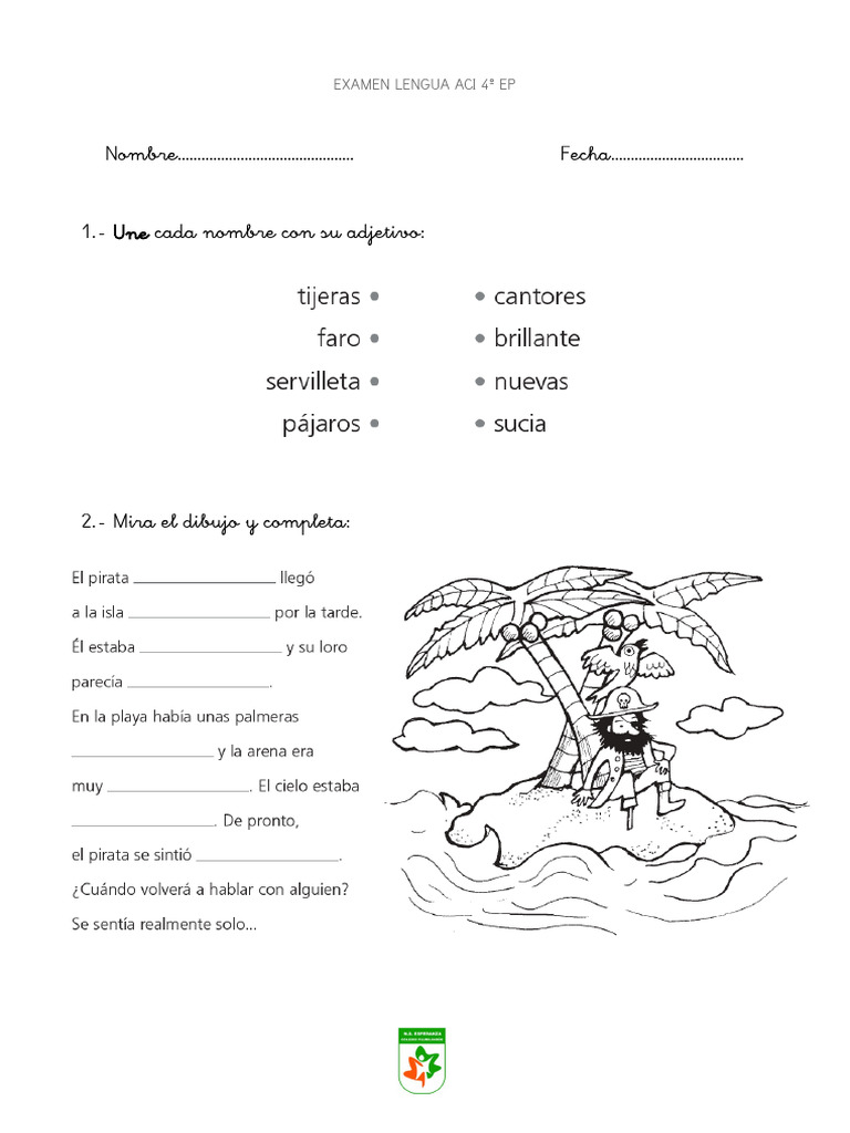 Examen de Lengua 4º EP | PDF | Artes del Lenguaje y Comunicación