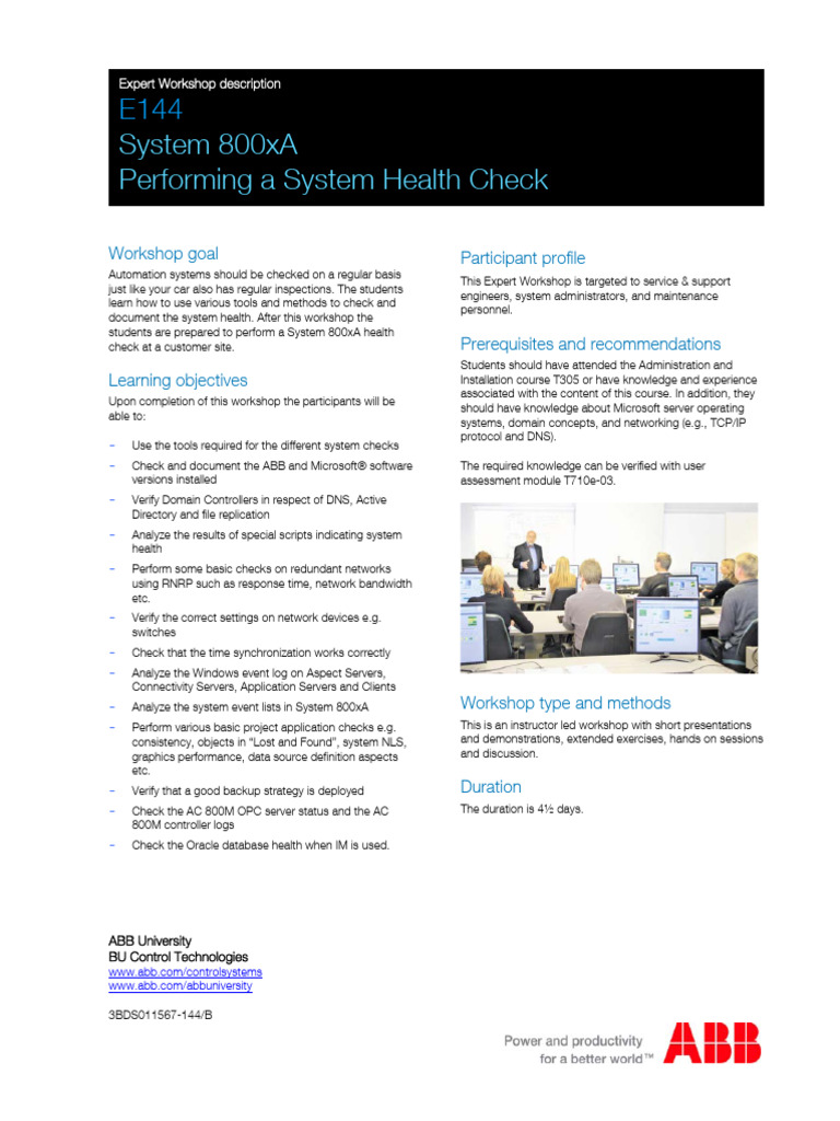 3BDS011567-144 C en 800xa Expert Workshop E144 - System Health Check ...