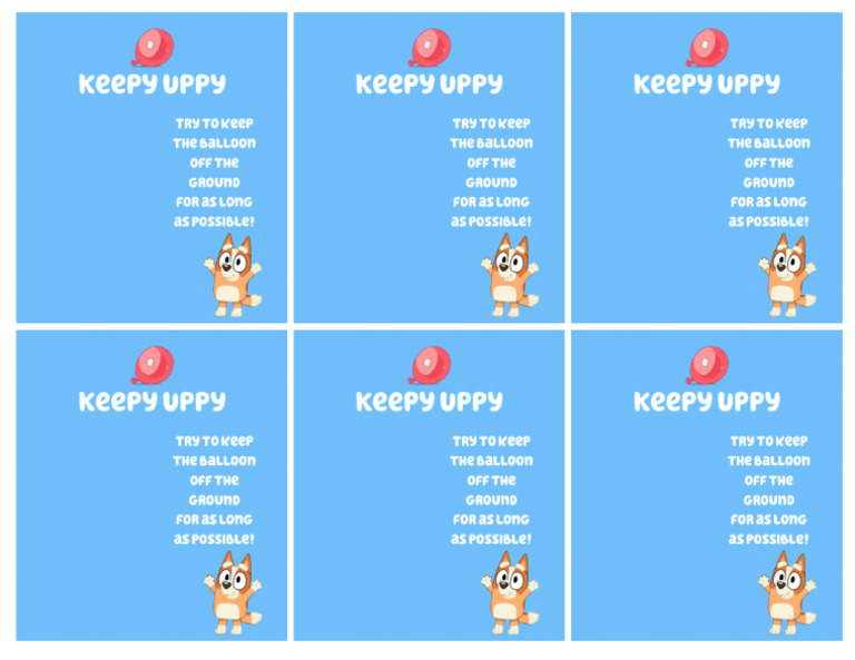 Bluey Keepy Uppy Printable Free