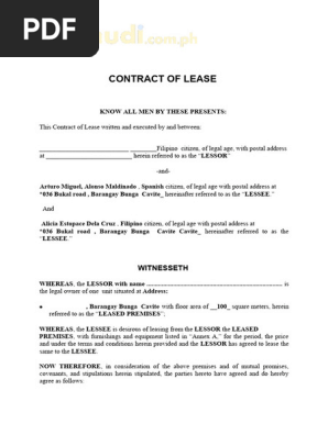 CONTRACT-OF-LEASE restaurant