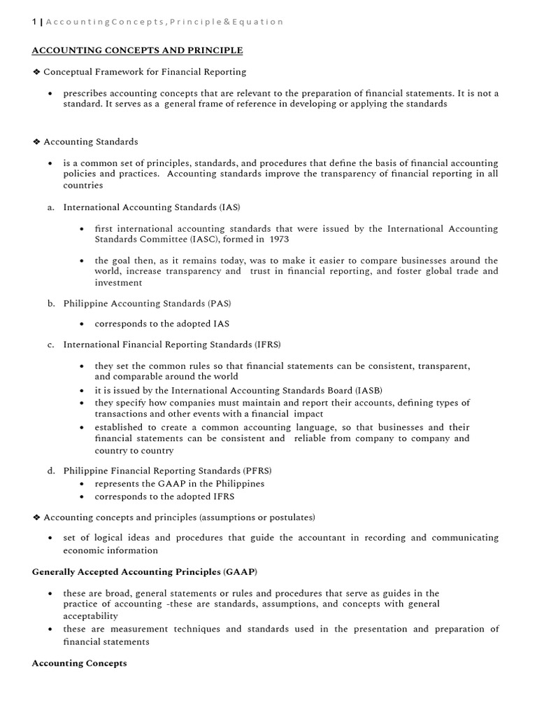 Accounting Concepts and Principles Explained | PDF | International ...