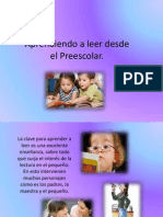 Aprendiendo a Leer Desde El Preescolar