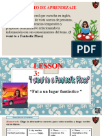 Lesson 3 - I Went To A Fantastic Place - Inglés - Quinto Grado