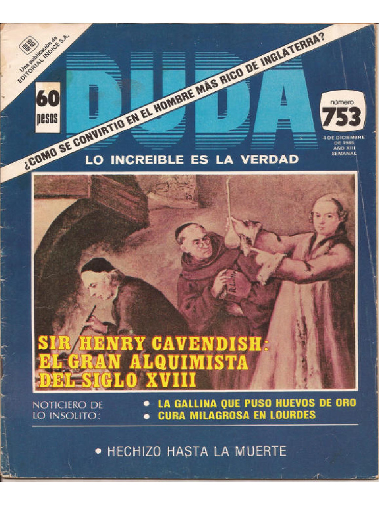 Revista - Duda - 0753 Sir Henry Cavendish El Gran Alquimista Del Siglo ...