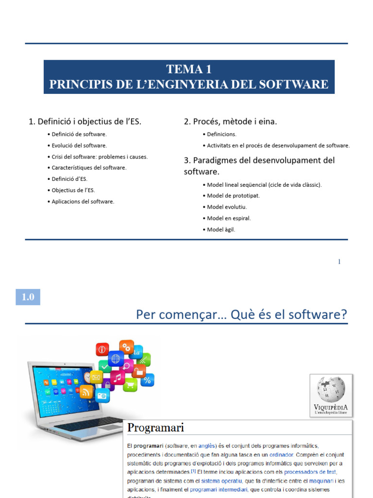 Tema 1 Enginyeria Del Software | PDF