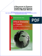 Ethical Discourse In Finance Interdisciplinary And Diverse Perspectives Marizah Minhat full chapter