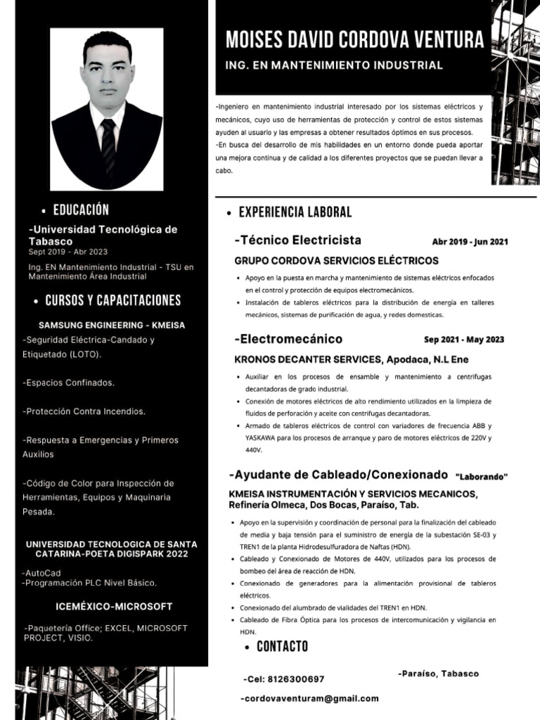 CV MDCV | PDF | Ingenieria Eléctrica | Electricidad