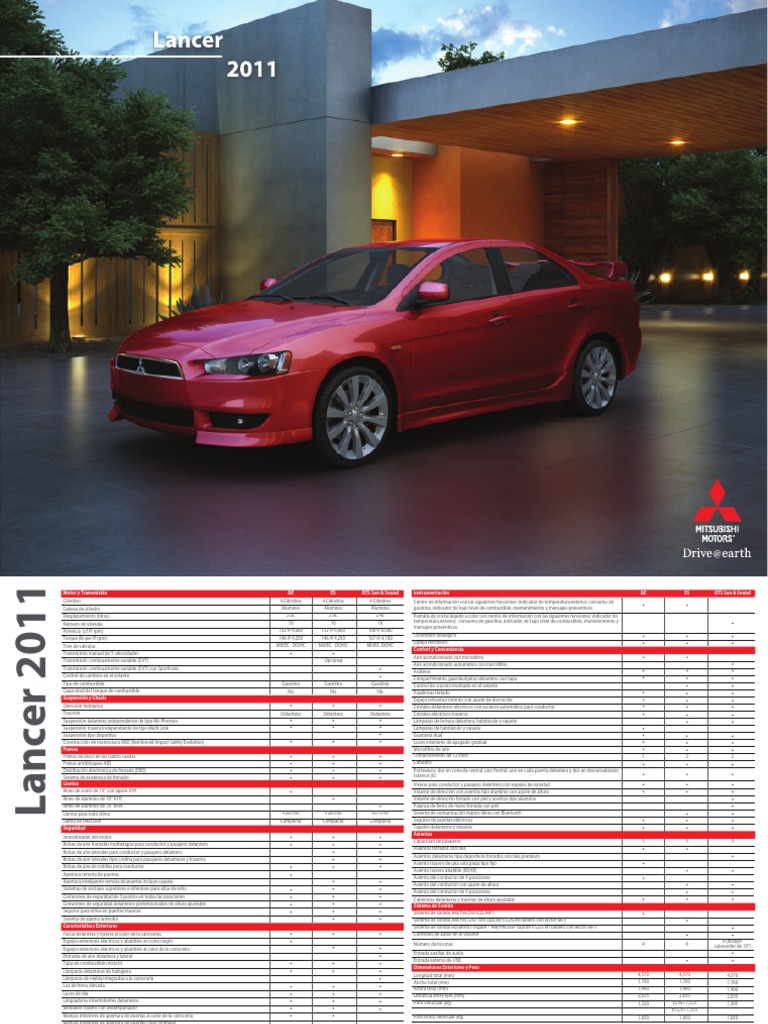 Ficha Tecnica Lancer PDF Airbag Sistema