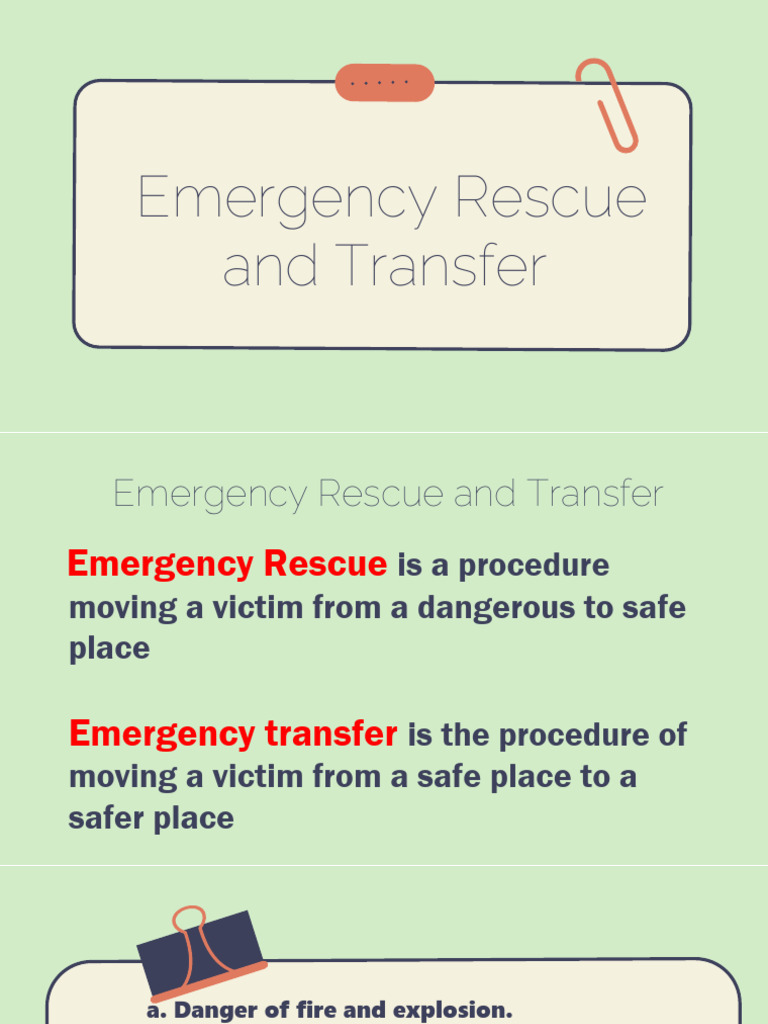 Emergency Rescue and Transfer Methods | PDF | Wellness | Science ...
