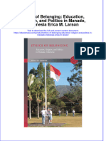 Ethics Of Belonging Education Religion And Politics In Manado Indonesia Erica M Larson full chapter