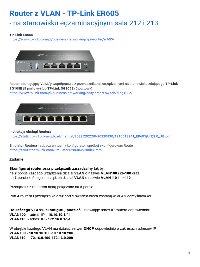 tp link er605 lan setup