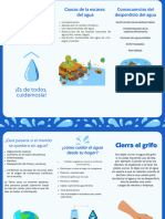 Folleto Sobre El Cuidado Del Agua Moderno Ilustrado Azul