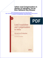 Land Acquisition and Compensation in India Mysteries of Valuation 1St Ed 2020 Edition Sattwick Dey Biswas Full Chapter