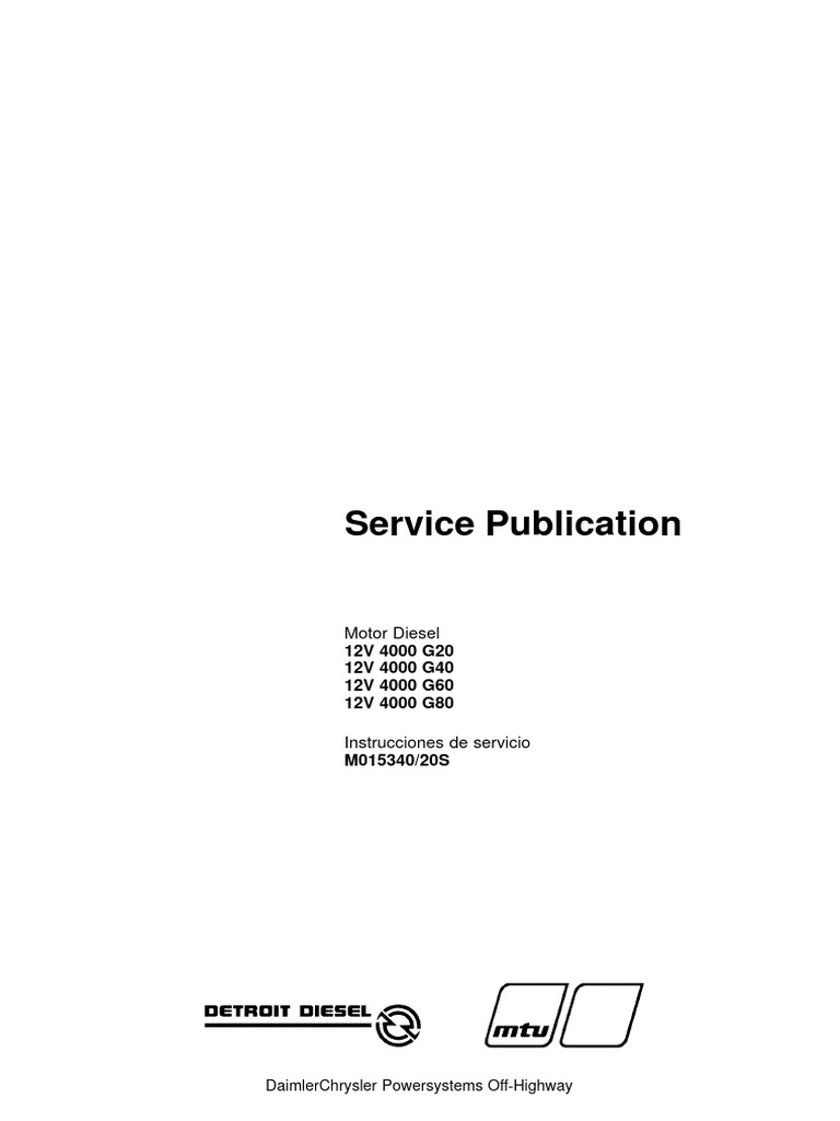 Service Publication Motor Diesel 12V 400 | PDF | Láser | Soldadura